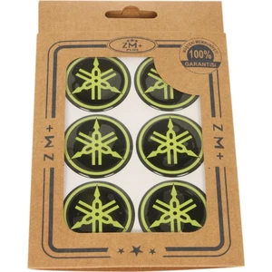 Zm+ Plus Yamaha Koruma Takozu Damla Etiket Sticker Ø39 mm Siyah-Sarı