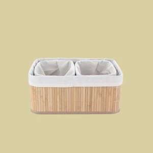 By Hanedan Bambu Sepet Seti 3 Lü Bambu Sepet Organizer