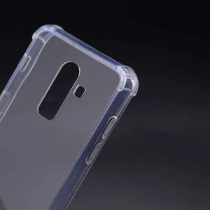 Samsung Galaxy J8 Uyumlu Kılıf Şeffaf Köşelerde Darbelere Karşı Ultra Kalınlaştırılmış Darbe Korumalı Strong Cover