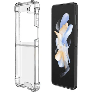 Samsung Galaxy Z Flip 6 Uyumlu Kılıf Şeffaf Köşelerde Darbelere Karşı Ultra Kalınlaştırılmış Darbe Korumalı Strong Cover