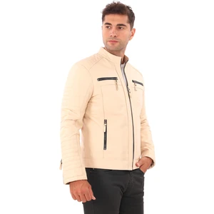 Erkek Yeni Motorcu Modeli Hakiki Deri Mont