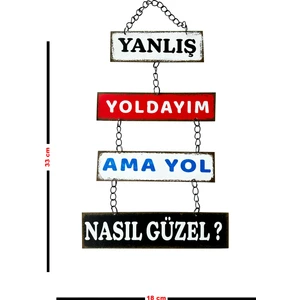 Carma Concept Carma Concept, Yanlış Yoldayım Ama Yol Nasıl Güzel ,Zincirli Retro,Metal Duvar Dekoru