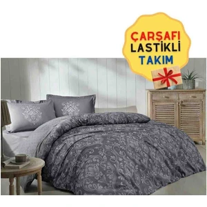 Tek Kişilik ( Çarşafı Lastikli ) Nevresim Takımı Antico Antrasit