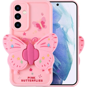 Samsung Galaxy A55 Kılıf Kamera Korumalı Figür Tasarımlı Kapya Kapak-Pembe Açık