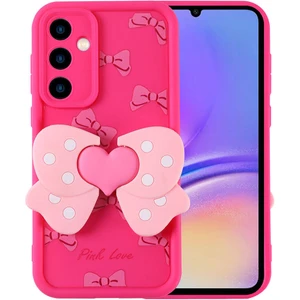 Samsung Galaxy A05S Kılıf Kamera Korumalı Figür Tasarımlı Kapya Kapak-Pembe Koyu