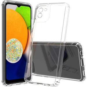 Samsung Galaxy A03 Kılıf 2mm Anti Shock Silikon-Renksiz