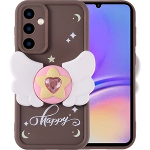 Samsung Galaxy A05S Kılıf Kamera Korumalı Figür Tasarımlı Kapya Kapak-Koyu Kahve