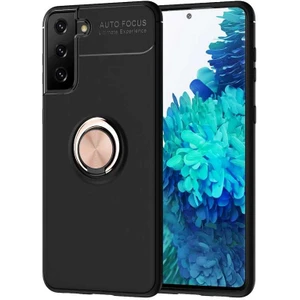 Samsung Galaxy S21 Kılıf Ravel Silikon Kapak-Siyah-Rose Gold