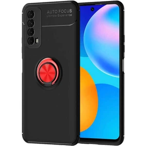 Huawei P Smart 2021 Kılıf Ravel Silikon Kapak-Siyah-Kırmızı