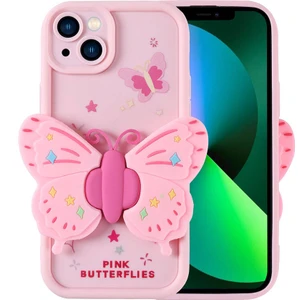 Alan Tech Apple iPhone 13 Kılıf Kamera Korumalı Figür Tasarımlı Zore Kapya Kapak-Pembe Açık