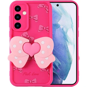 Alan Tech Galaxy A55 Kılıf Kamera Korumalı Figür Tasarımlı Zore Kapya Kapak-Pembe Koyu