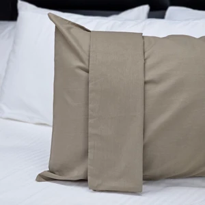 Cozyy Life Kahverengi Düz Renk Pamuklu 2'li Yastık Kılıfı 50X70