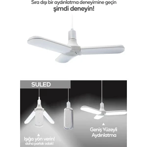 Pervane Ampül 40-45 W 3 Kollu Katlanır Pervane LED Ampül Tasarruflu Kanatlı LED