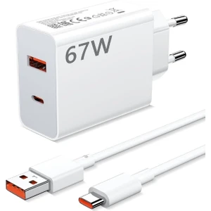 Sonreirr 67W Turbo Telefon Şarj Cihazı Aleti ADAPTÖR/6A Kablo Seti Type C USB Xiaomi Redmi Uyumlu Duvar Tipi