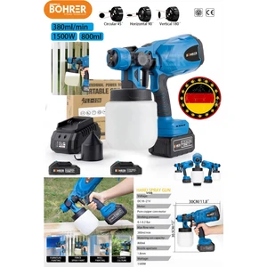 Alman V598 Çift Akülü 1.8 mm Profesyonel Boya Püskürtme Ilaçlama Makinesi