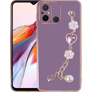 Xiaomi Redmi 12C Kılıf El Tutamaçlı Kamera Korumalı Taka Silikon Kapak - Mor