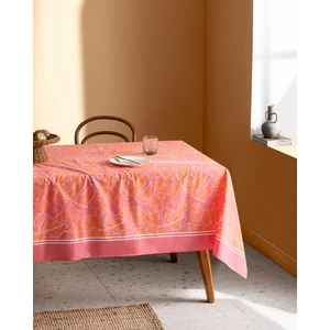 Madame Coco Grenoble Polycotton Masa Örtüsü - Pembe - 160x160 cm
