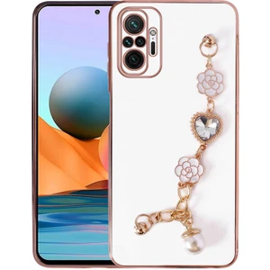 Xiaomi Redmi Note 10 Pro Kılıf El Tutamaçlı Kamera Korumalı Taka Silikon Kapak - Beyaz