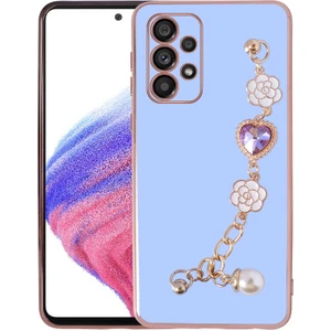 Samsung Galaxy A53 5g Kılıf El Tutamaçlı Kamera Korumalı Taka Silikon Kapak - Mor