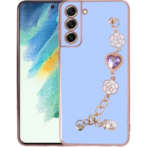 Samsung Galaxy S21 Fe Kılıf El Tutamaçlı Kamera Korumalı Taka Silikon Kapak - Mor