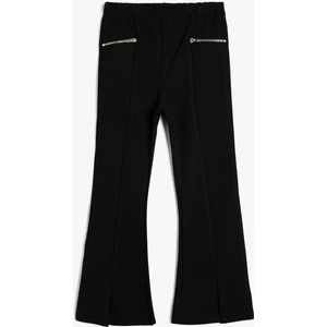 Ispanyol Paça Pantolon Viskon Karışımlı Fermuar Detaylı