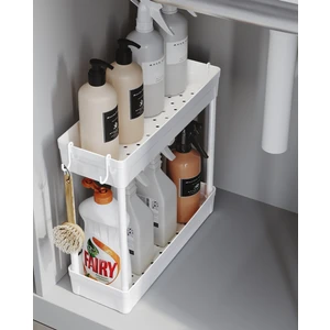 Ata Home Rafata Çok Amaçlı 2 Katlı Evye Altı Düzenleyici Askılı Banyo Düzenleyici Dolap Içi Organizer Raf Stand Tezgah Altı Organizeri ve Düzenleyicisi