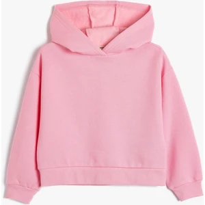 Basic Kapşonlu Sweatshirt Uzun Kollu Pamuklu