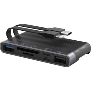 NK-1048HD 6in1 USB + Type-C + Lightning + Sd-Tf Kart Okuyucu Çevirici Adaptör