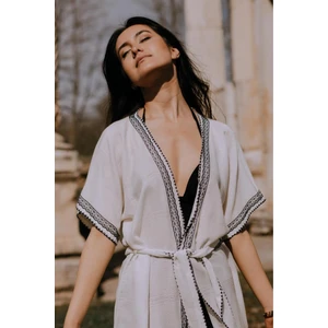 Hiera Made Organik Dantelli Kısa Bambu Kimono