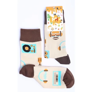 Mr. Hero Mrhero Çok Renkli Unisex Tekli Paket Musıc Temalı Uzun Soket Çorap 1007-MH Gri