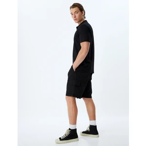 Chino Şort Bermuda Kargo Cep Detaylı Beli Bağcıklı Pamuklu