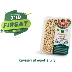Kayseri Özel Etli El Mantısı Doğal Ev Yapımı 500 gr 3'lü
