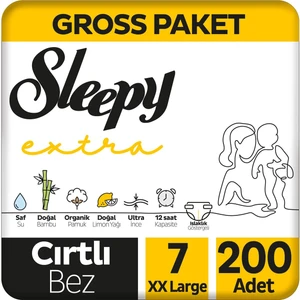 Extra Günlük Aktivite Gross Paket Bebek Bezi 7 Numara Xxlarge 200 Adet