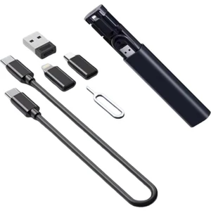 Kutulu 5in1 60W Type C Kablolu , Usb, Micro,iphone Dönüştürücü,sim Kart Aparatlı Seyahat Seti