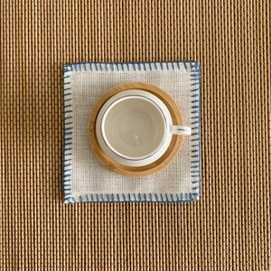 Etamin Işlemelik Sunum Peçetesi - 6 Parça - 15 x 15 cm - Kahve Yanı Sunum Peçetesi - Kokteyl Peçetesi