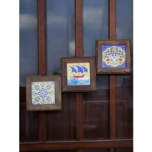 Sharp Art Ahşap Çini Desenli 3 Lü Karo Duvar Süsü,2 Farklı Seçenek Ile...