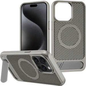 Apple iPhone 14 Pro Max Kılıf X2 Petek Desenli Invisible Magsafe Standlı Kapak