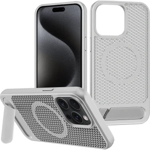 Apple iPhone 14 Pro Max Kılıf X2 Petek Desenli Invisible Magsafe Standlı Kapak
