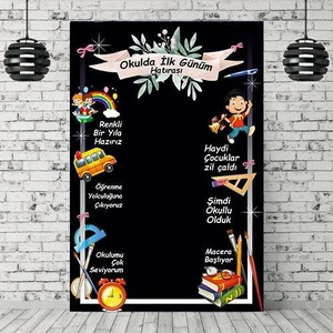 Parti Dükkanım Okulda Ilk Günüm Hatıra Afişi 100*150  cm
