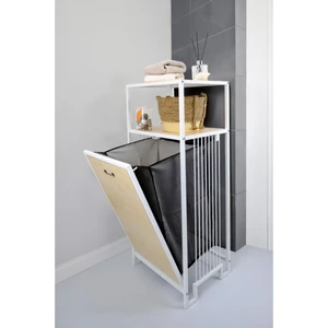 Metal Kirli Sepetli 2 Raflı Çok Amaçlı Banyo Düzenleyici Raf Organizer Akçaağaç – MRS-006 C1-1-369