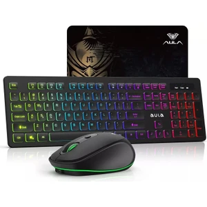AC208 Rainbow 2.4GHz Kablosuz Şarjlı Türkçe Q Klavye / Mouse ve Mousepad Seti