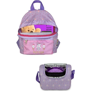 Bye Bye Ana Okulu Çantası 3-7 Yaş Oyuncak ve Okul Öncesi Beslenme Kreş Sırt Çantası Takım