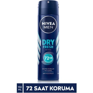 Men Erkek Sprey Deodorant Dry Fresh 150 ml X3 Adet,72 Saat Anti-Perspirant Koruma