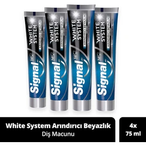 White System Diş Macunu Arındırıcı Beyazlık Aktif Karbon 75 Ml X4