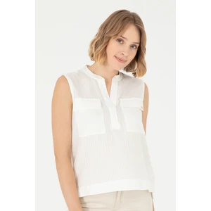 U.S. Polo Assn. Kadın Ekru Tişört 50283361-VR019