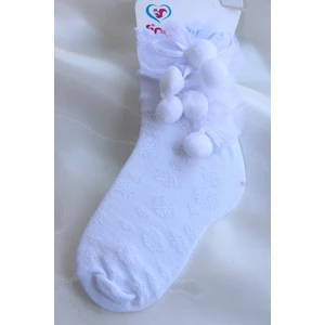Arwenn Store Ponponlu Kız Çocuk Okul Çorabı Soket  Çorap