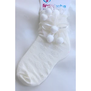 Arwenn Store Ponponlu Kız Çocuk Okul Çorabı Soket  Çorap