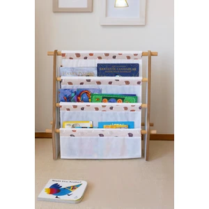 Montessori Çocuk, Kreş Kitaplığı - 3 Bölmeli Beyaz Kitaplık  Urcın