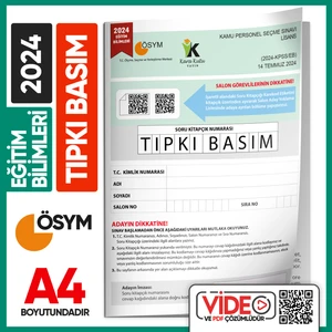 2024 Kpss Eğitim Bilimleri Ösym Tıpkı Basım Çıkmış Soru Kitapçığı Video/pdf Çözümlü Türkiye Geneli
