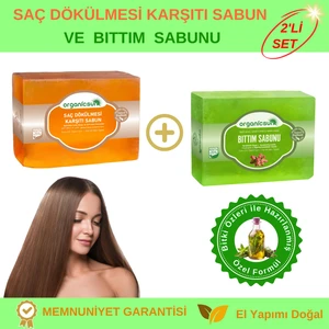 2'li Set Doğal Bıttım Sabunu ve Saç Dökülmesine Karşı Sabun Dökülme Karşıtı Sabun Seti